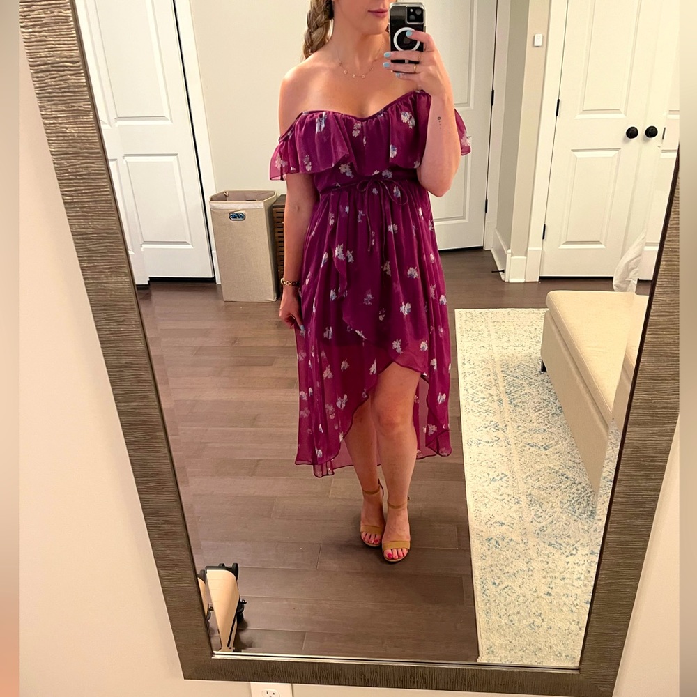 Purple high / low versatile maxi dress - A&F size S
